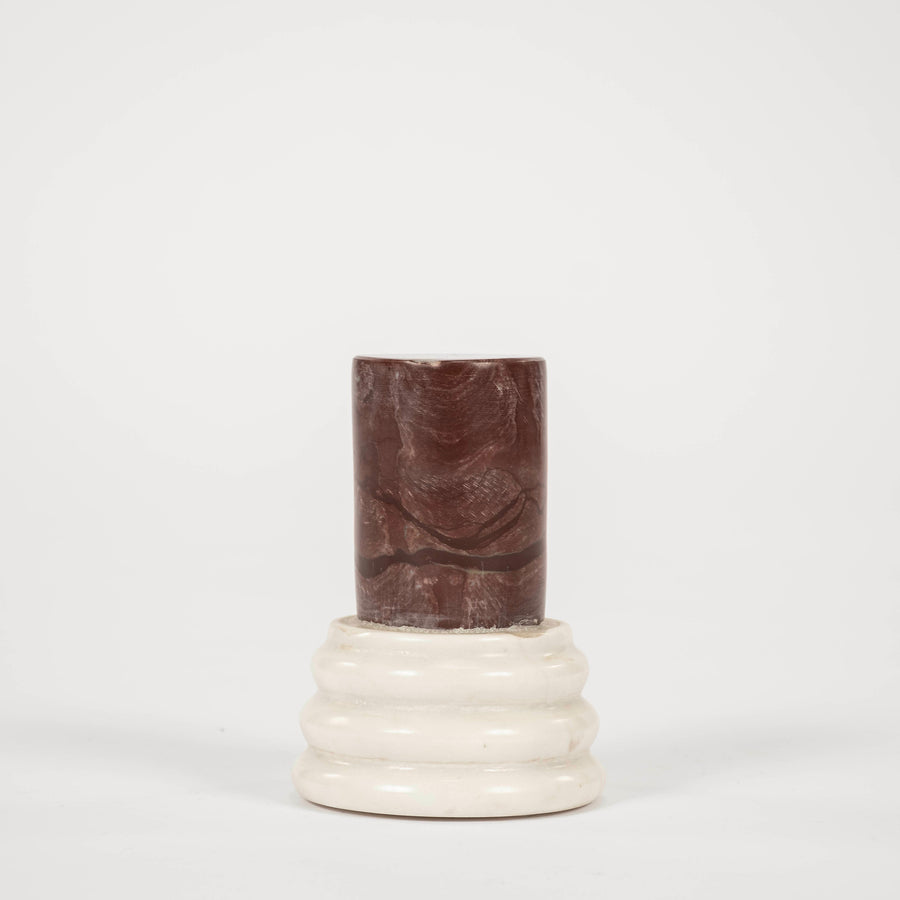 Rosso Grand Tour Style Marble Pedestal