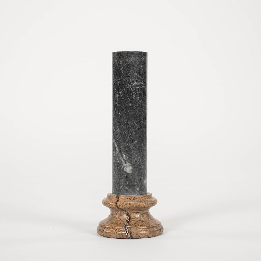 Dark Gray & Rainforest Brown Grand Tour Style Marble Pedestal
