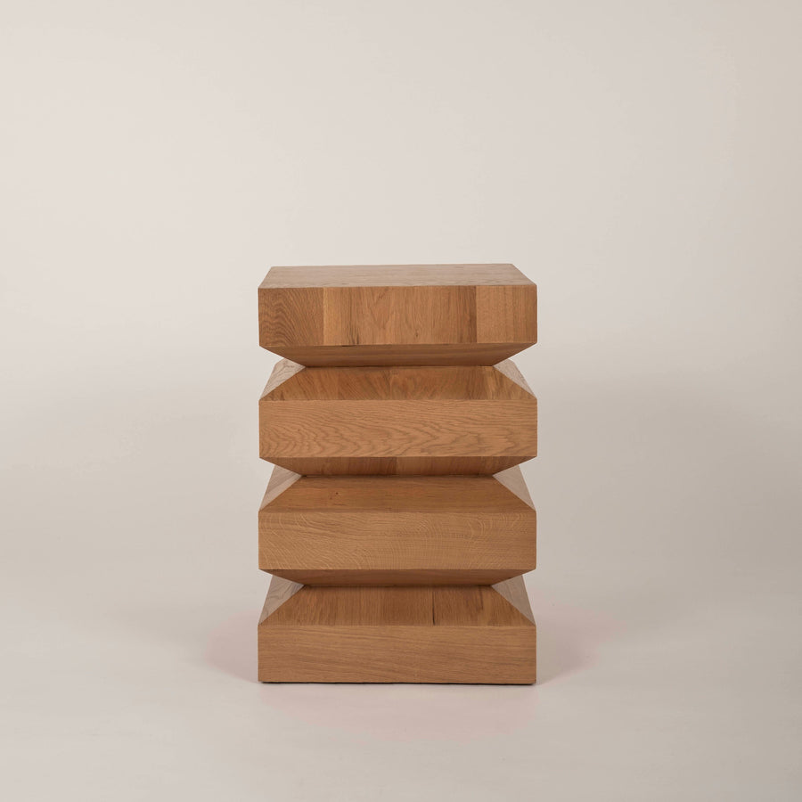 Cormac Square Wood Rustic Oak End Table