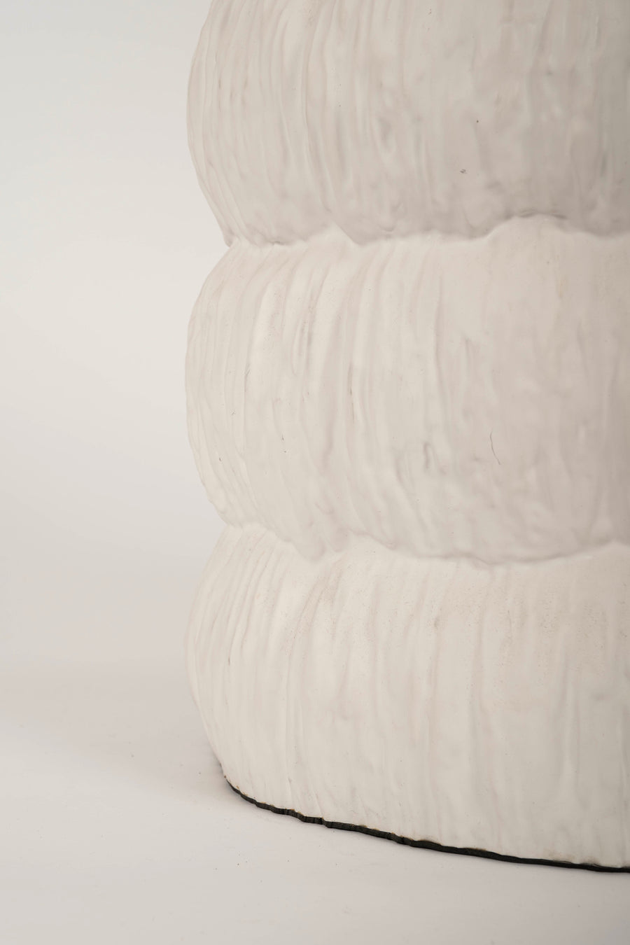 White Ceramic Puffed Garden Stool