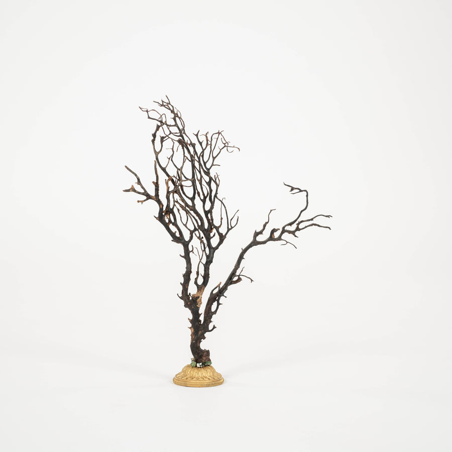 Black Coral Sea Fan Sculpture~ Bronze Doré Fragment