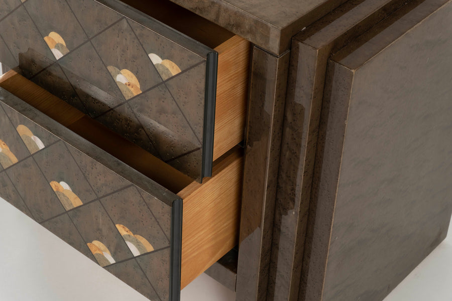Pair Luciano Frigerio for Frigerio di Desio Chiaro di Luna Nightstands