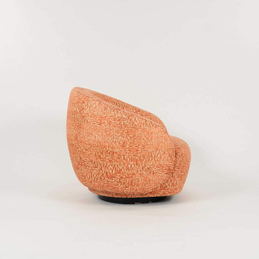 Contemporary Persimmon Swivel Tub Chair