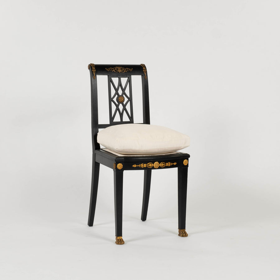 Ebonized Italian  Empire Style Side Chair