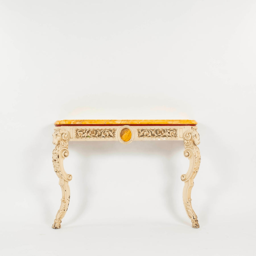 Vintage Italian Painted Rams Head Console