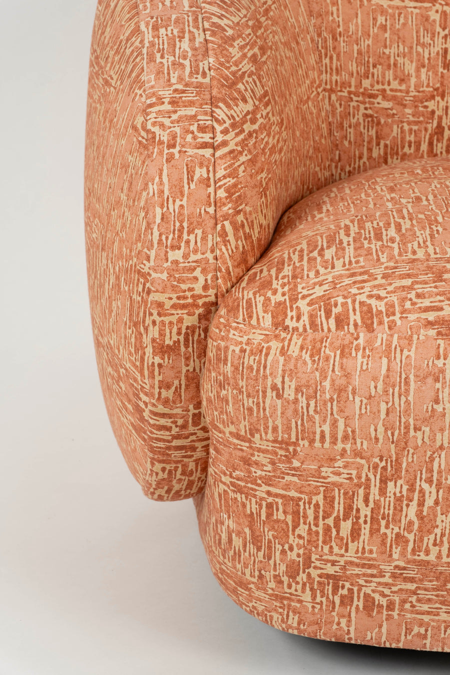 Contemporary Persimmon Swivel Tub Chair