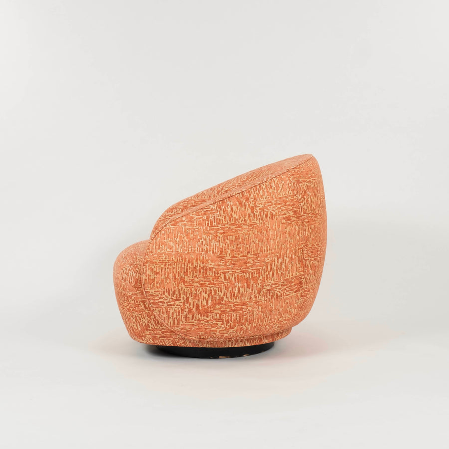 Contemporary Persimmon Swivel Tub Chair