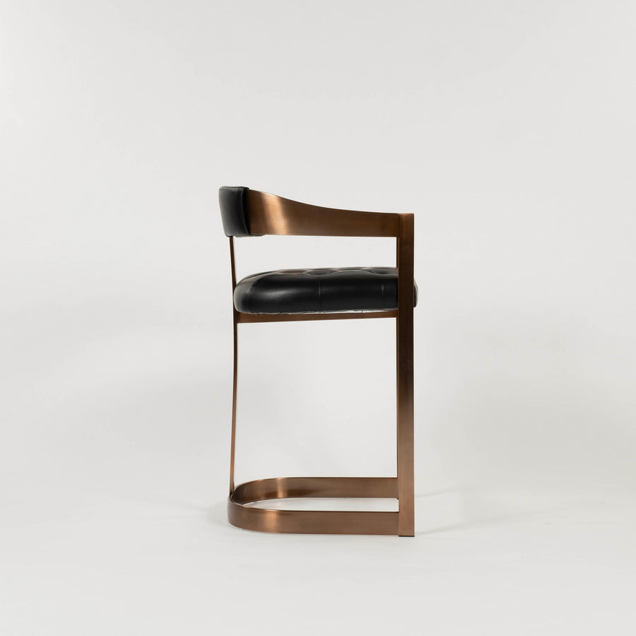 Beaumont Black Leather Counter Stool