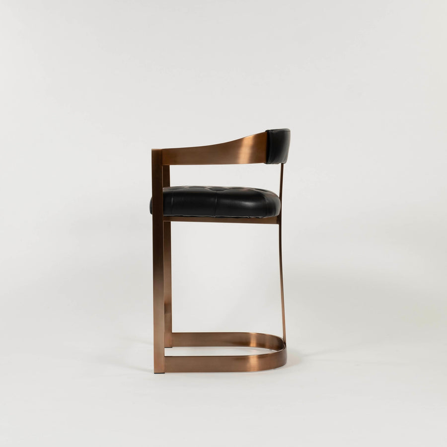 Beaumont Black Leather Counter Stool