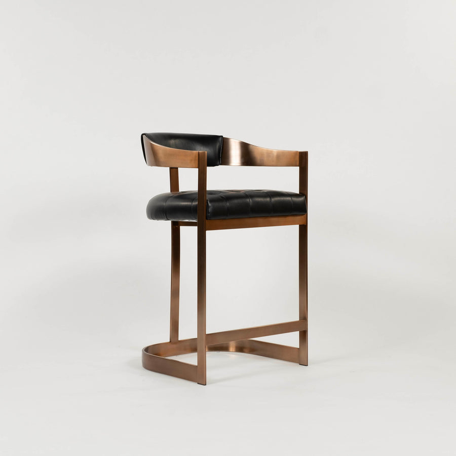 Beaumont Black Leather Counter Stool