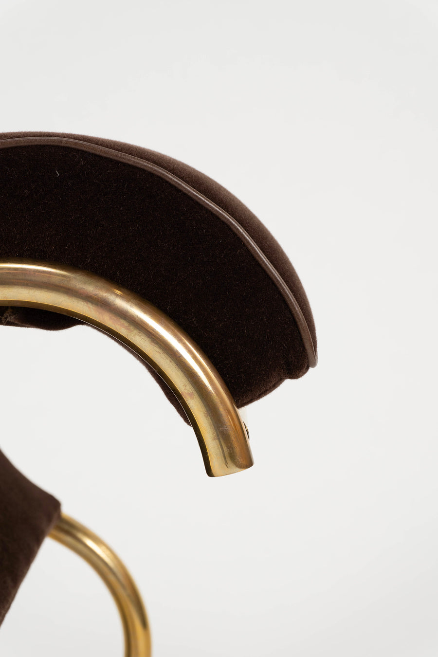 Pair 1970s Guzzini Italian Tubular Brass Lounge Chairs
