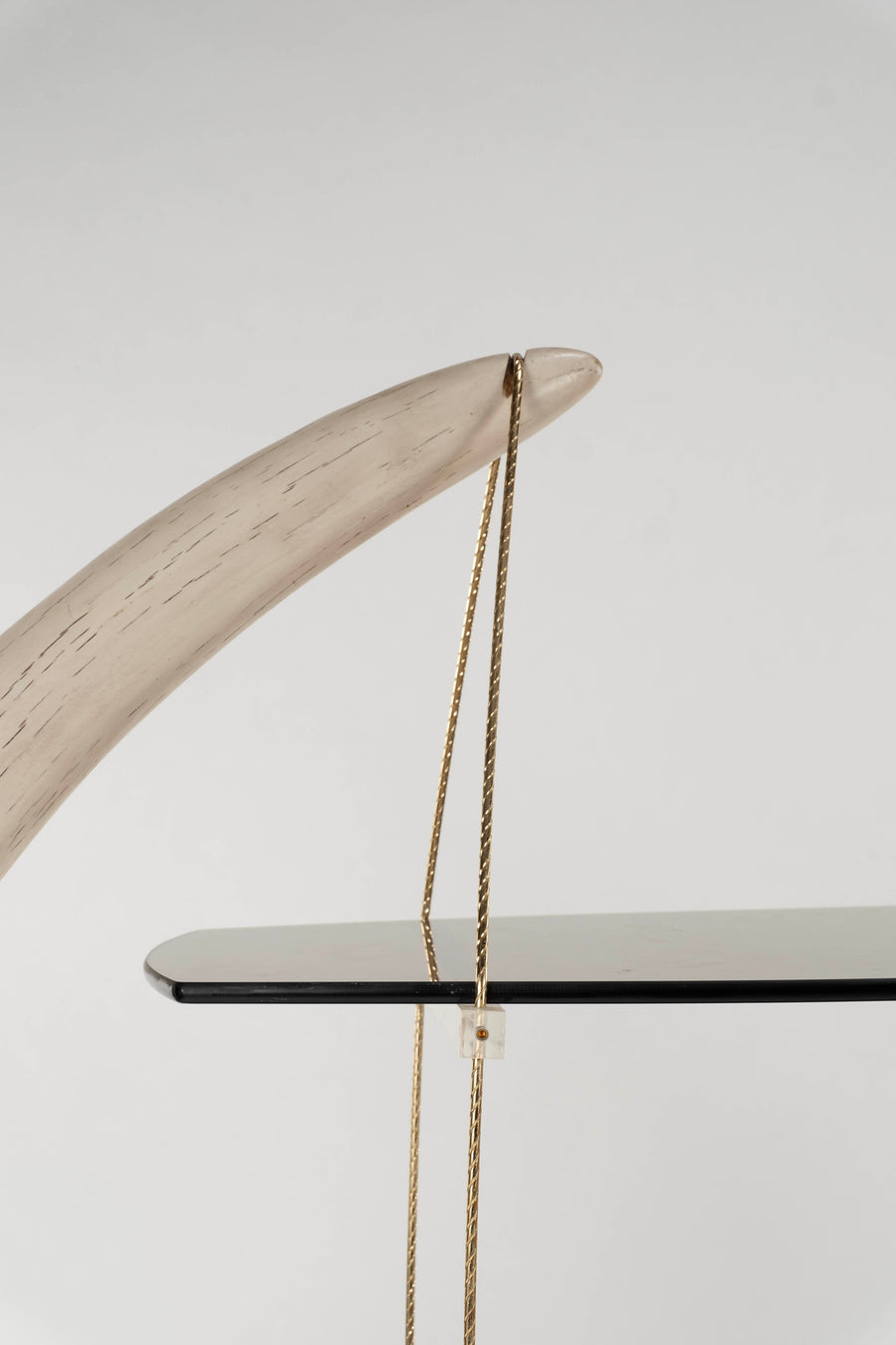 Composite Elephant Tusk Glass Tiered Étagère
