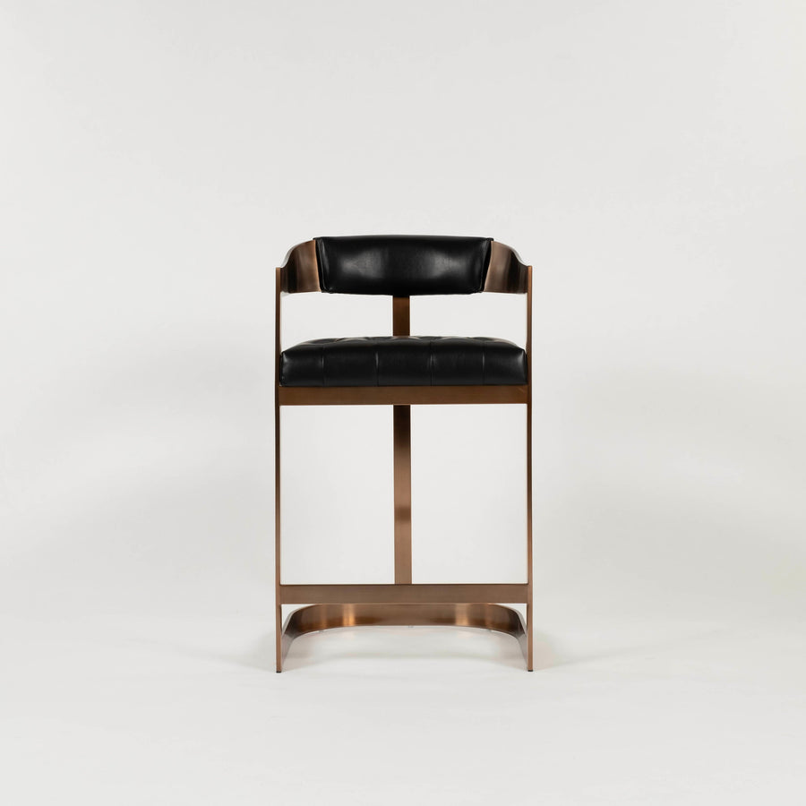 Beaumont Black Leather Counter Stool