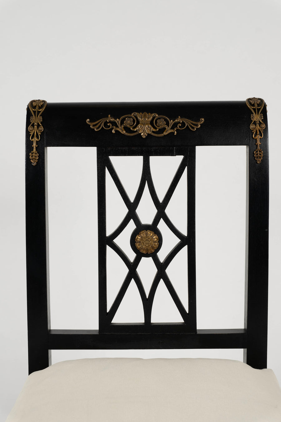 Ebonized Italian  Empire Style Side Chair