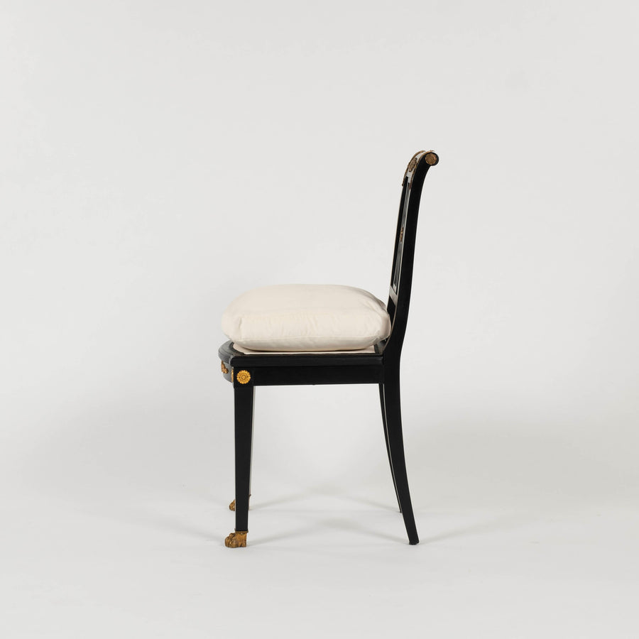 Ebonized Italian  Empire Style Side Chair