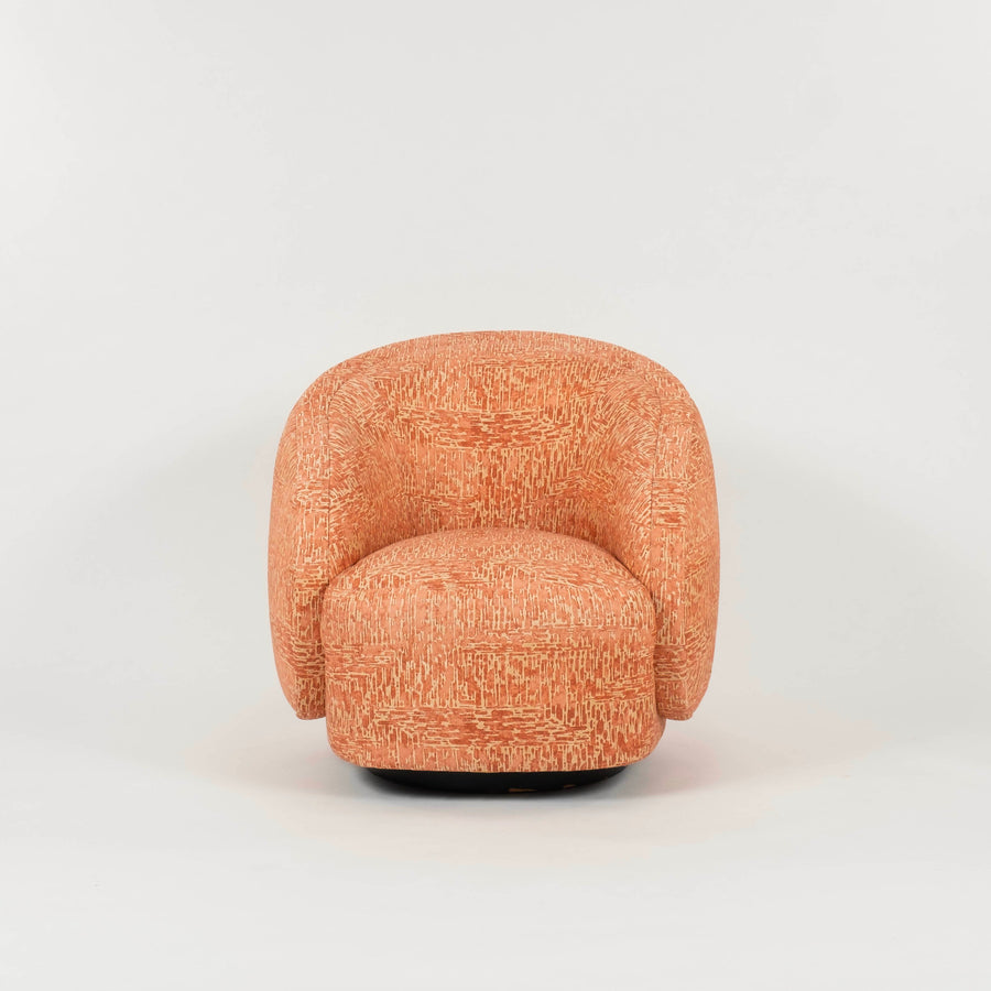 Contemporary Persimmon Swivel Tub Chair