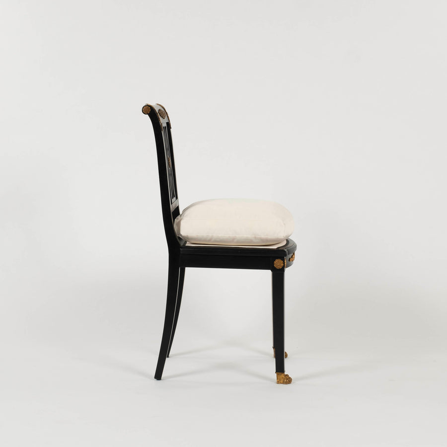 Ebonized Italian  Empire Style Side Chair