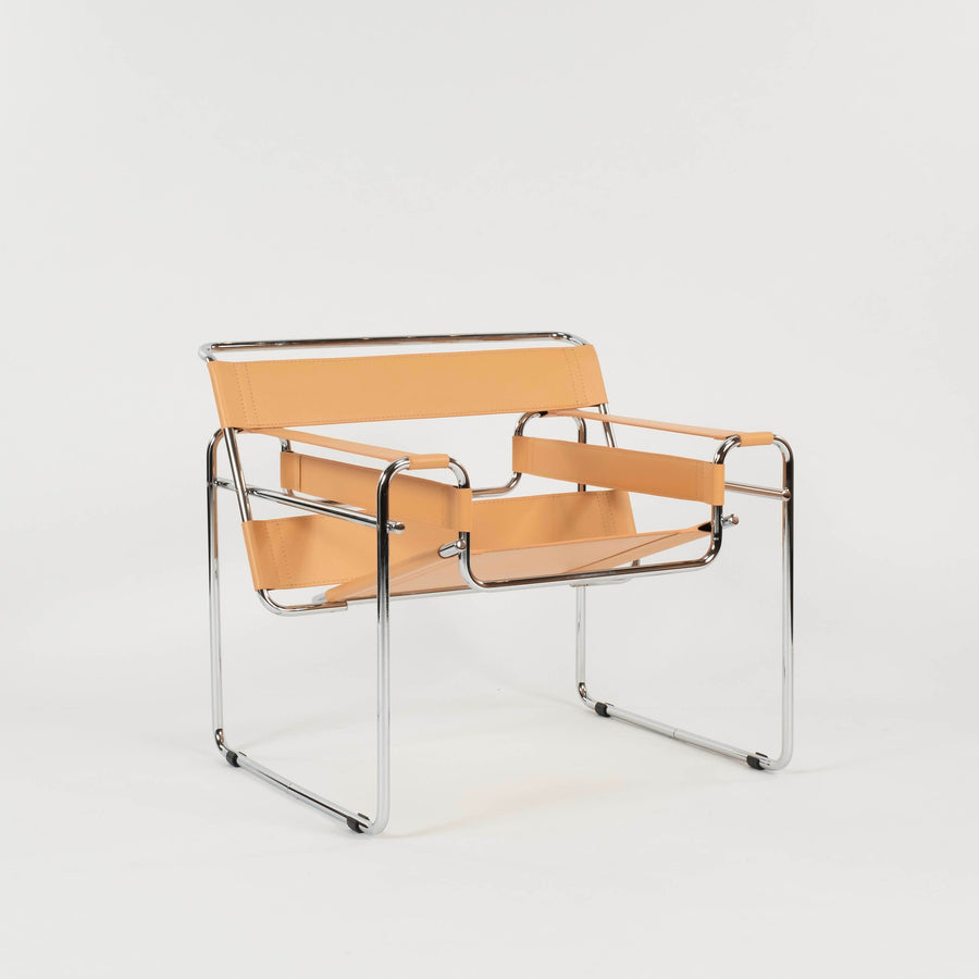 Pair Wassily Chrome Leather Chairs