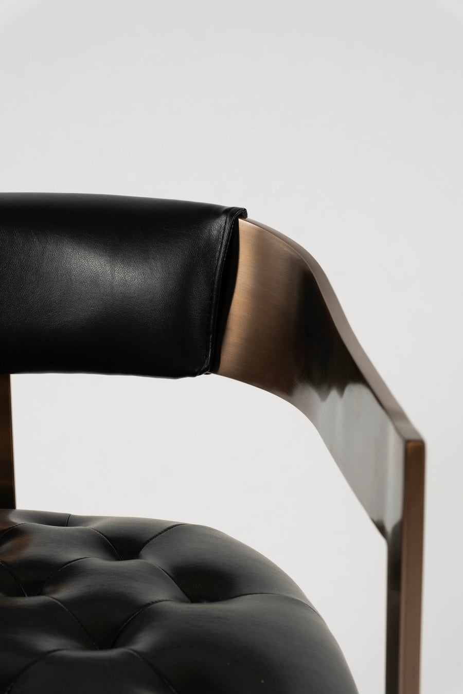 Beaumont Black Leather Counter Stool