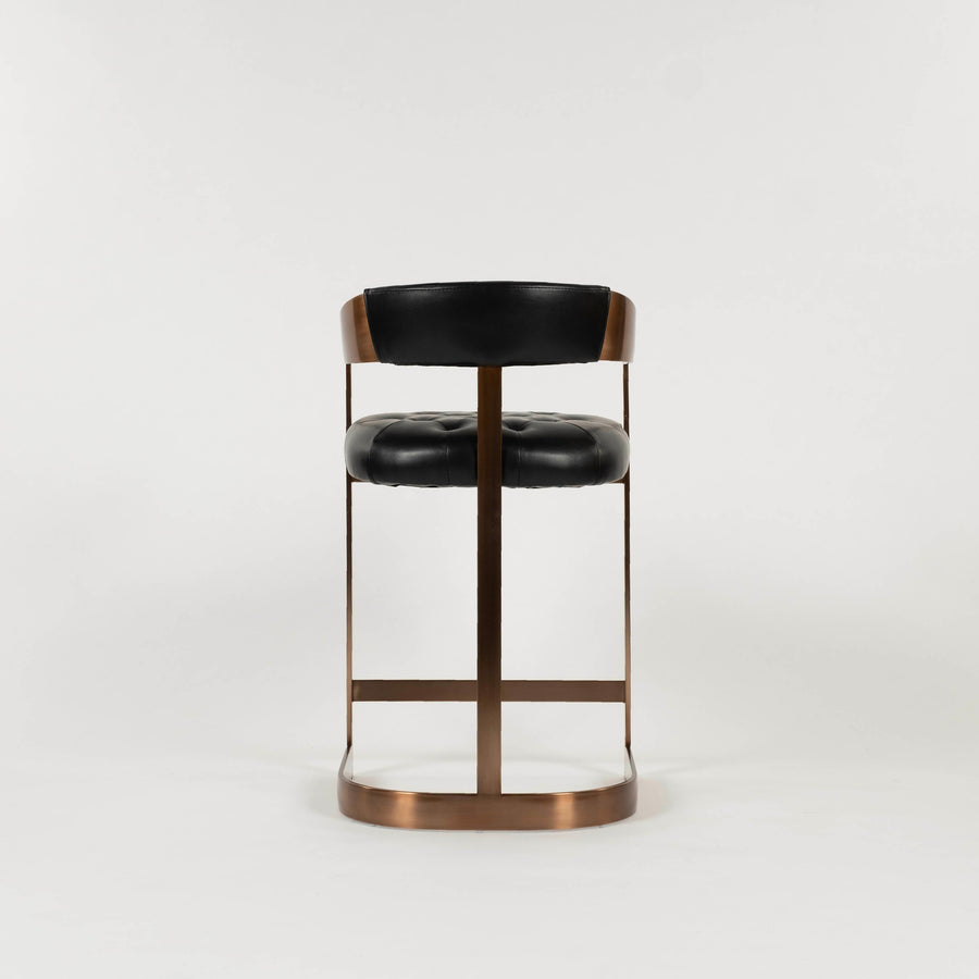 Beaumont Black Leather Counter Stool