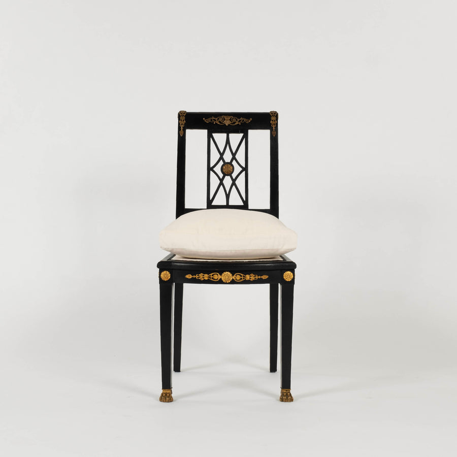 Ebonized Italian  Empire Style Side Chair