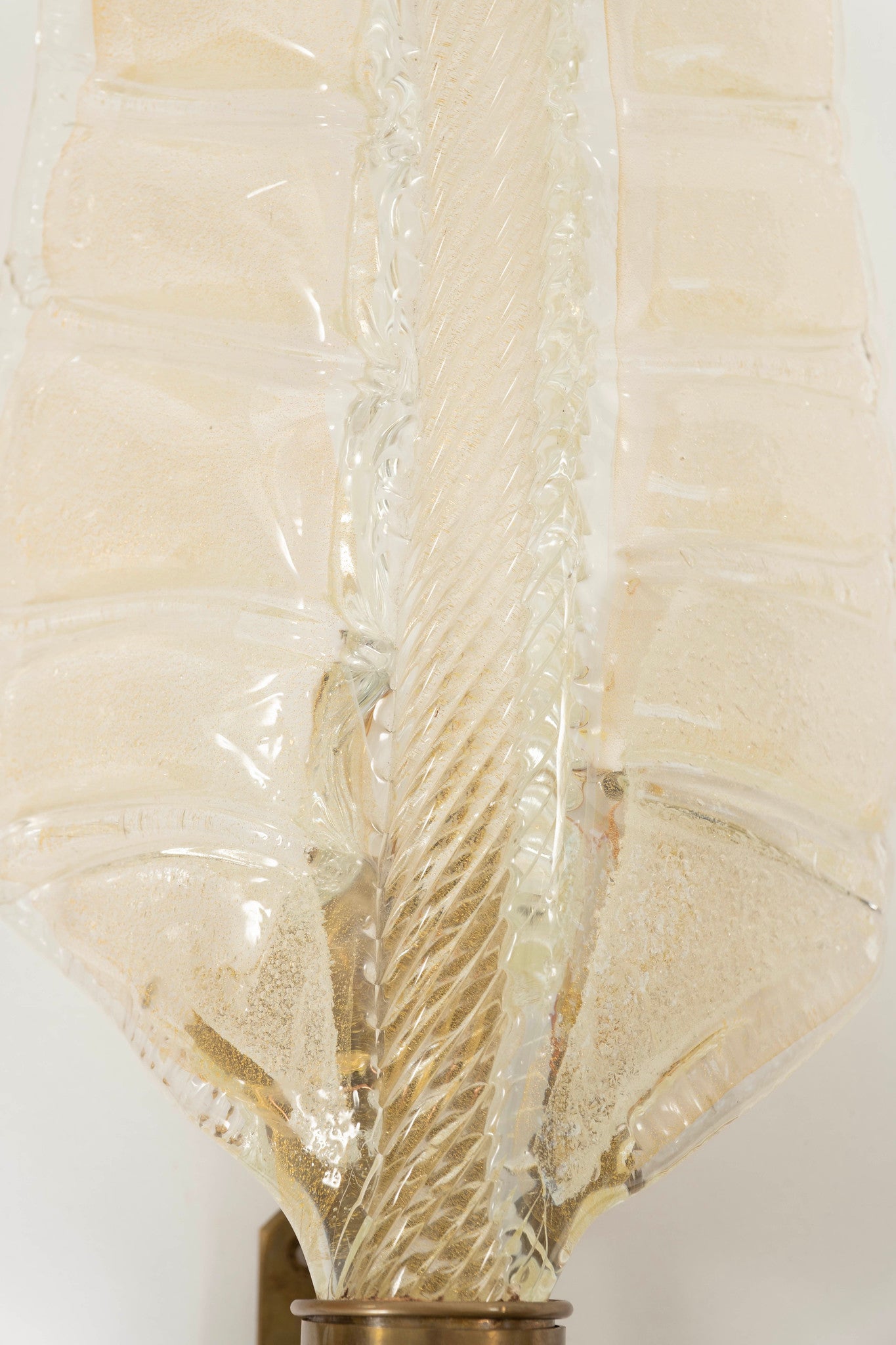 MURANO GLASS toso selezione 壁面 ウォールランプ Pair 1940s Barovier Toso Oro Somerso Murano Glass Leaf Sconces