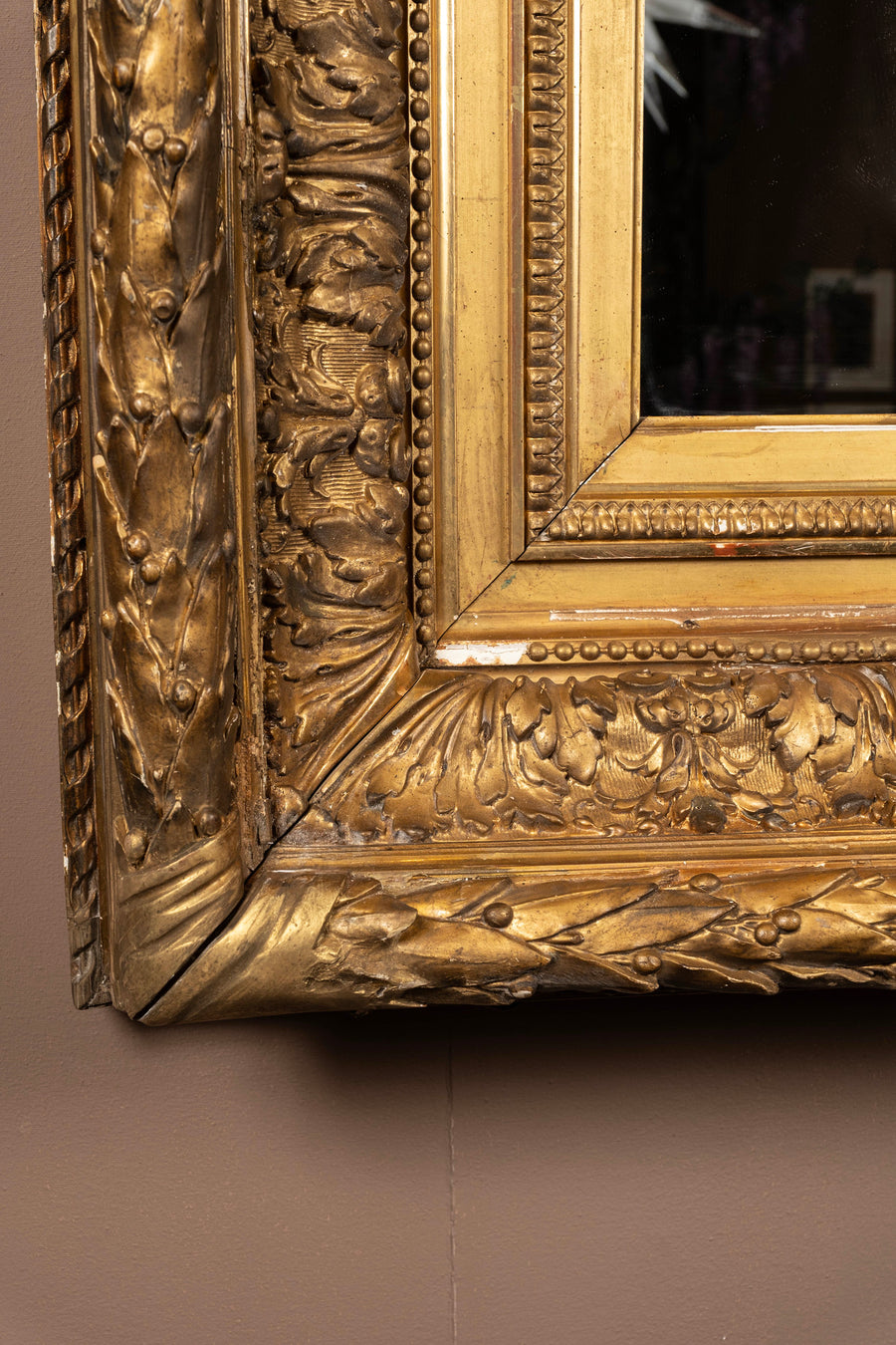 19th Century Louis XVI Style Giltwood Mirror 81.5