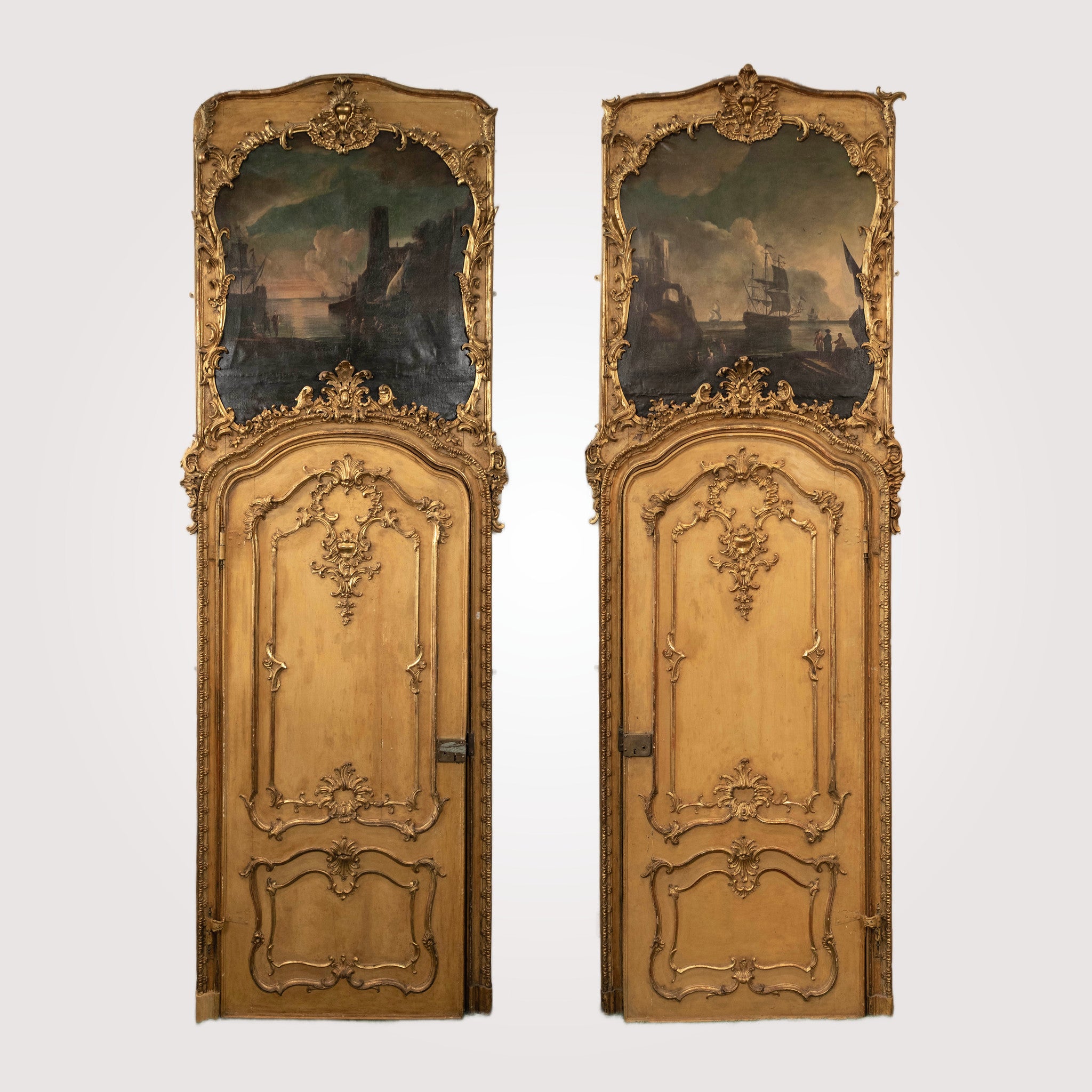 Pair Monumental 18th Century French Louis XV Rococo Boiserie Panel