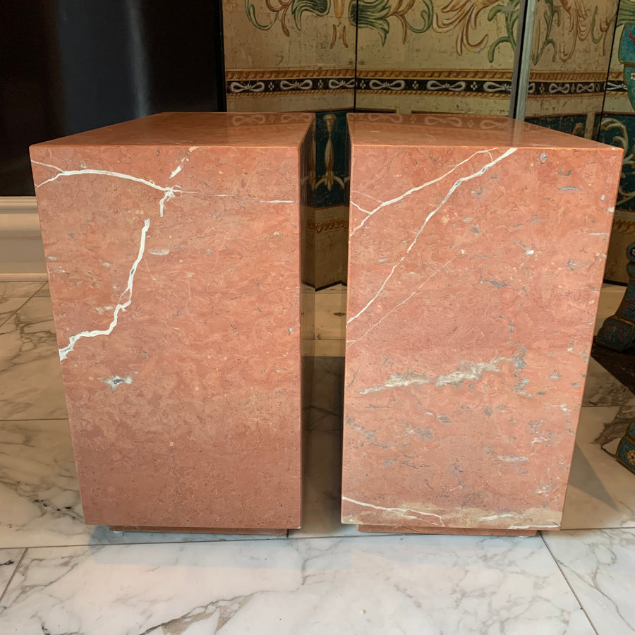 Red Rojo Alicante Marble Side End Table