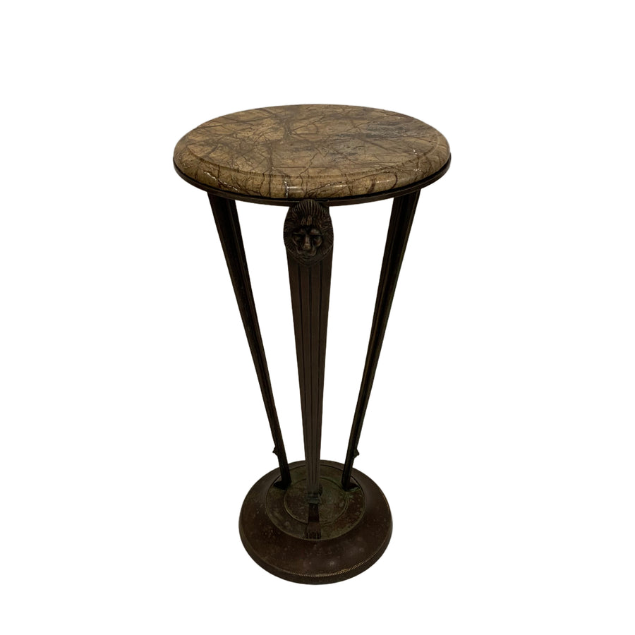 Neoclassical Iron and Marble Drink Table