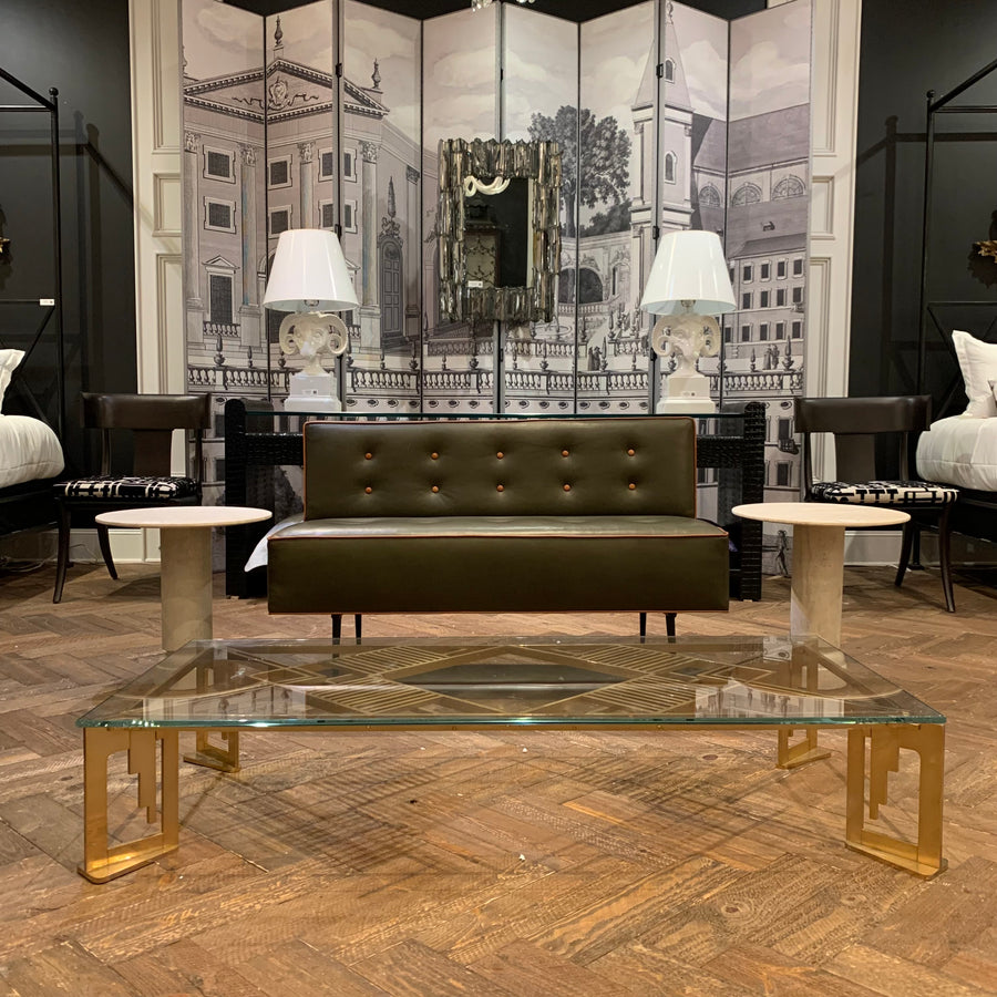 Vintage Italian Modern Brass Cocktail Table