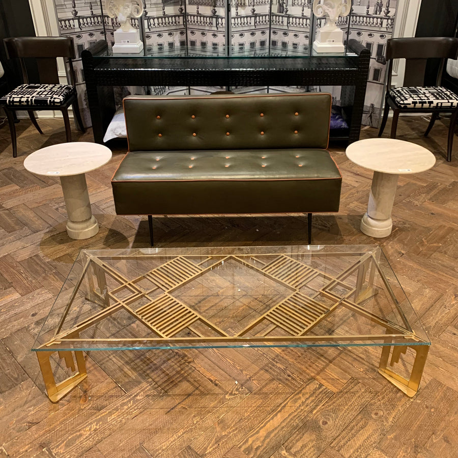 Vintage Italian Modern Brass Cocktail Table