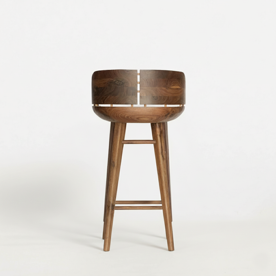 Curva Solid Walnut Barstool