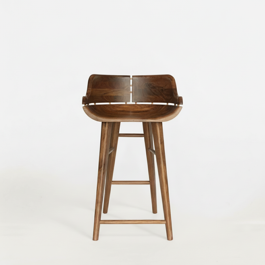 Curva Solid Walnut Barstool