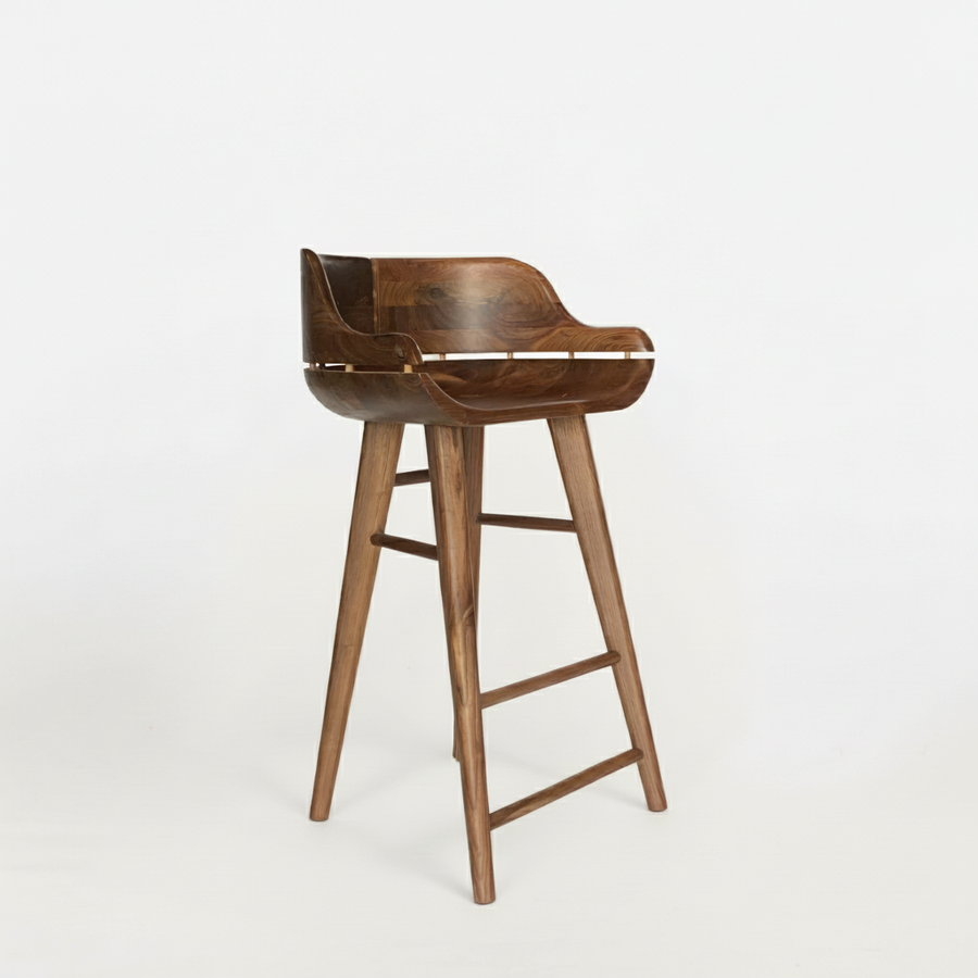 Curva Solid Walnut Barstool
