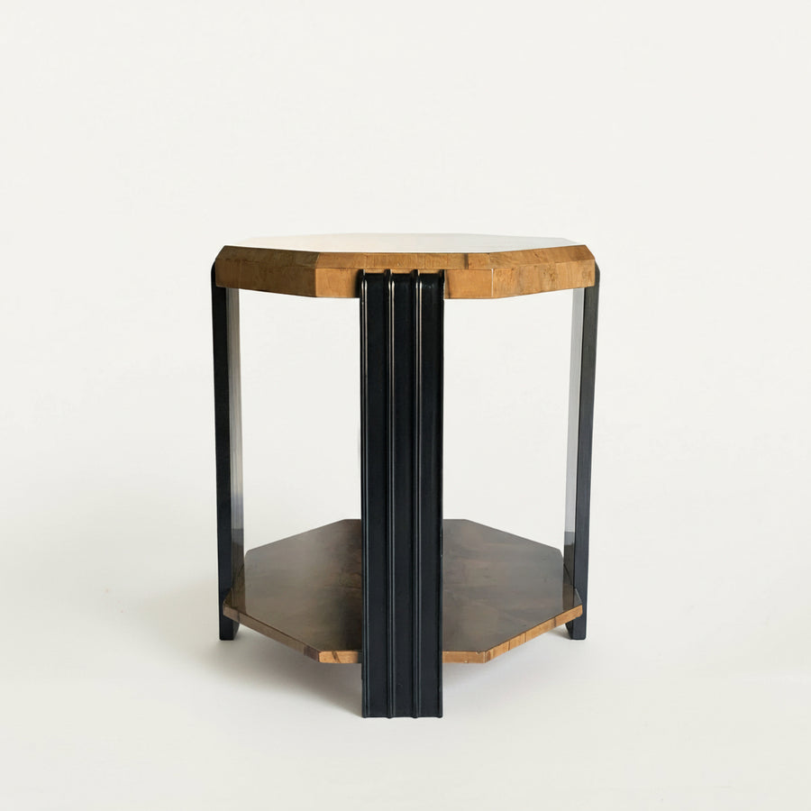 Art Deco Ebonized Burl Occasional Table