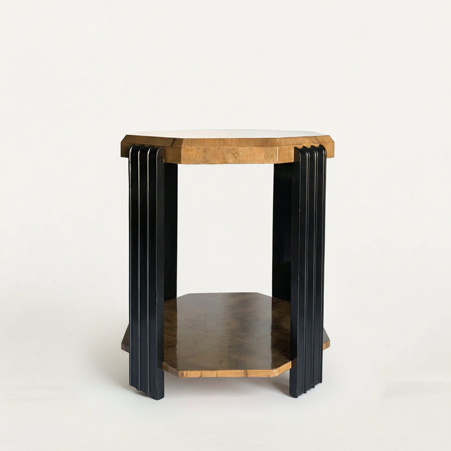 Art Deco Ebonized Burl Occasional Table