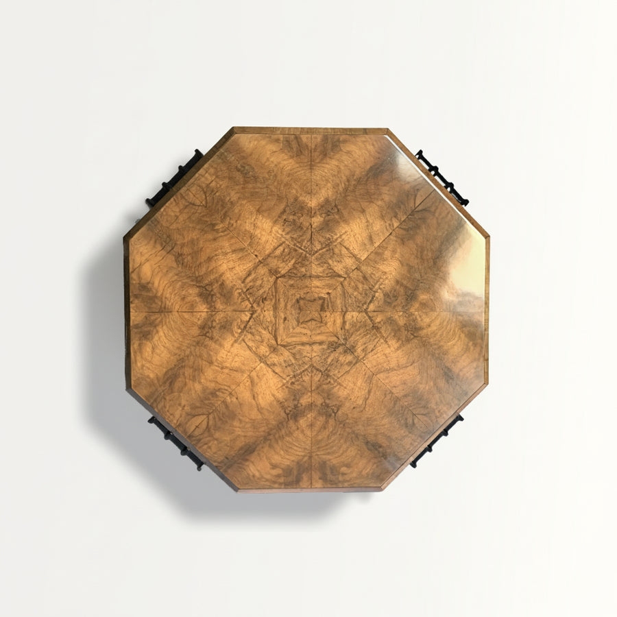 Art Deco Ebonized Burl Occasional Table