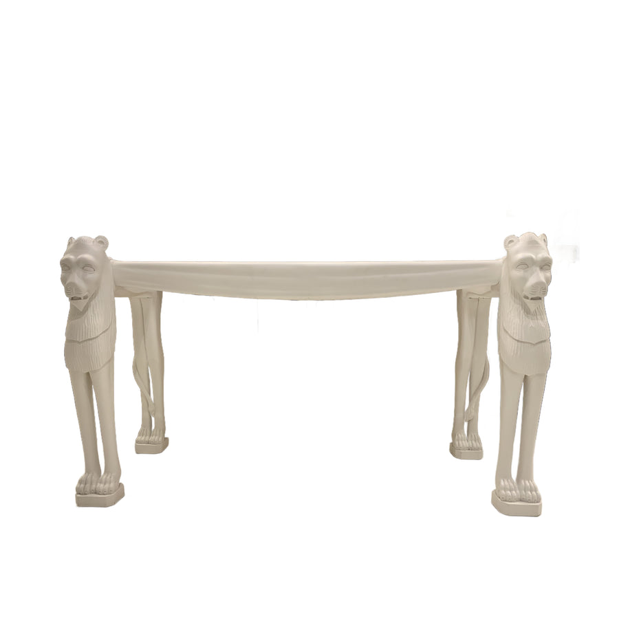 Vintage Carved Wood Egyptian Revival Console
