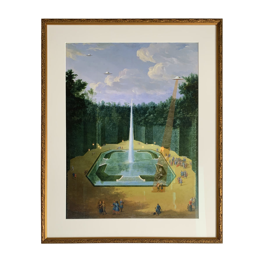 Alien Abduction at the Fountain Obelisk in the Gardens of Versailles