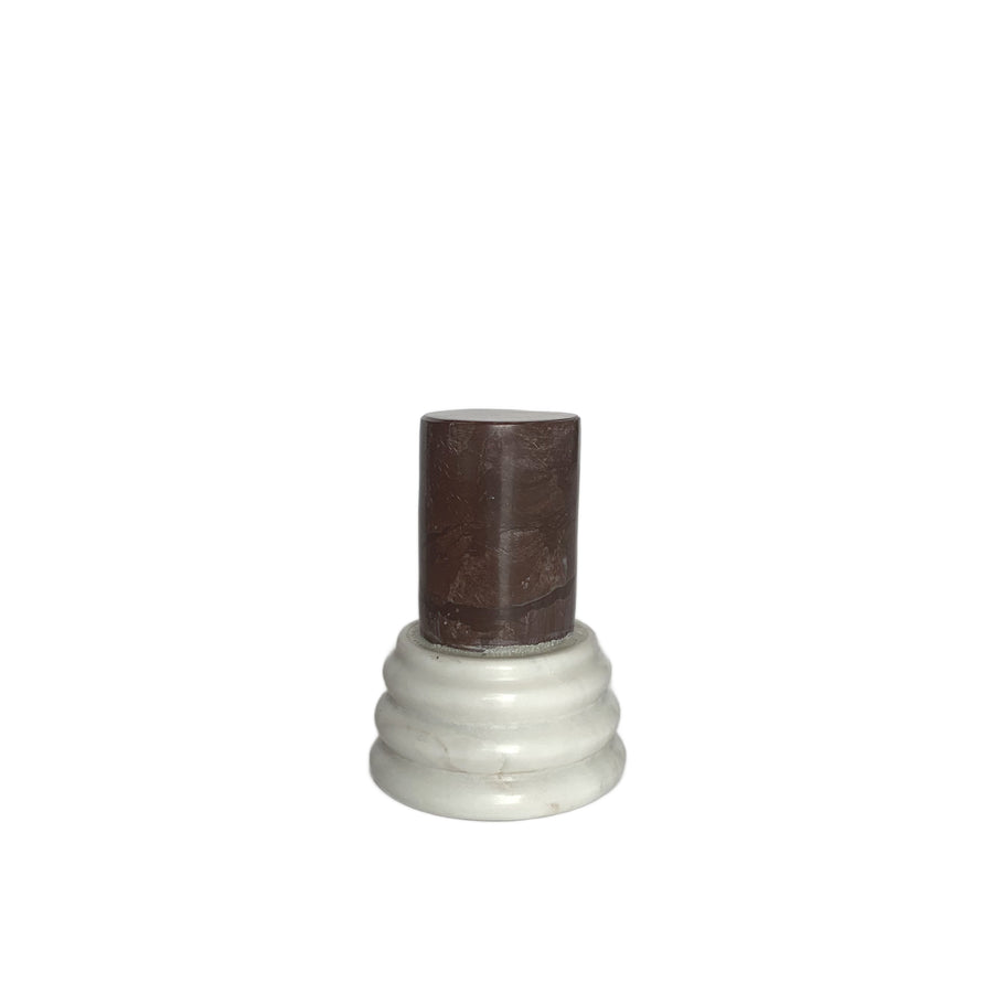 Rosso & White Marble Grand Tour Style Pedestal