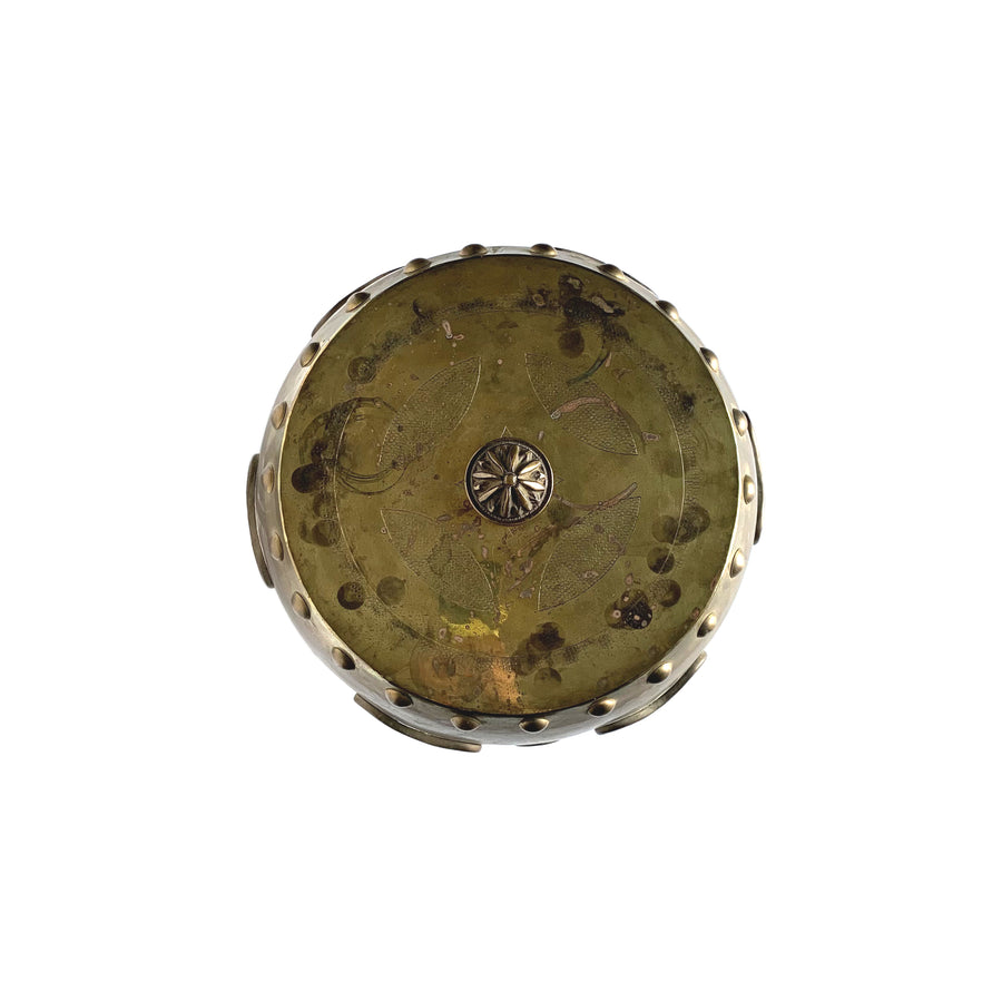 Pair Chinese Ming Style Brass Stools