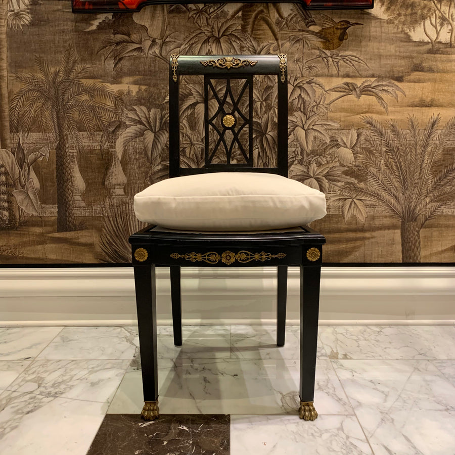 Ebonized Empire Style Side Chair