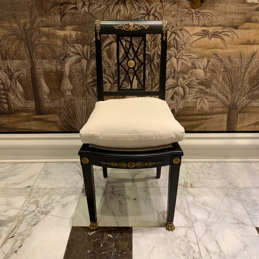 Ebonized Empire Style Side Chair
