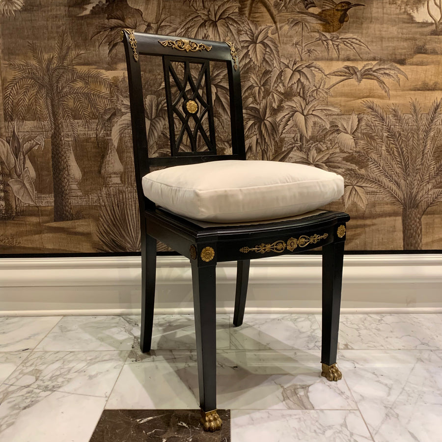 Ebonized Empire Style Side Chair