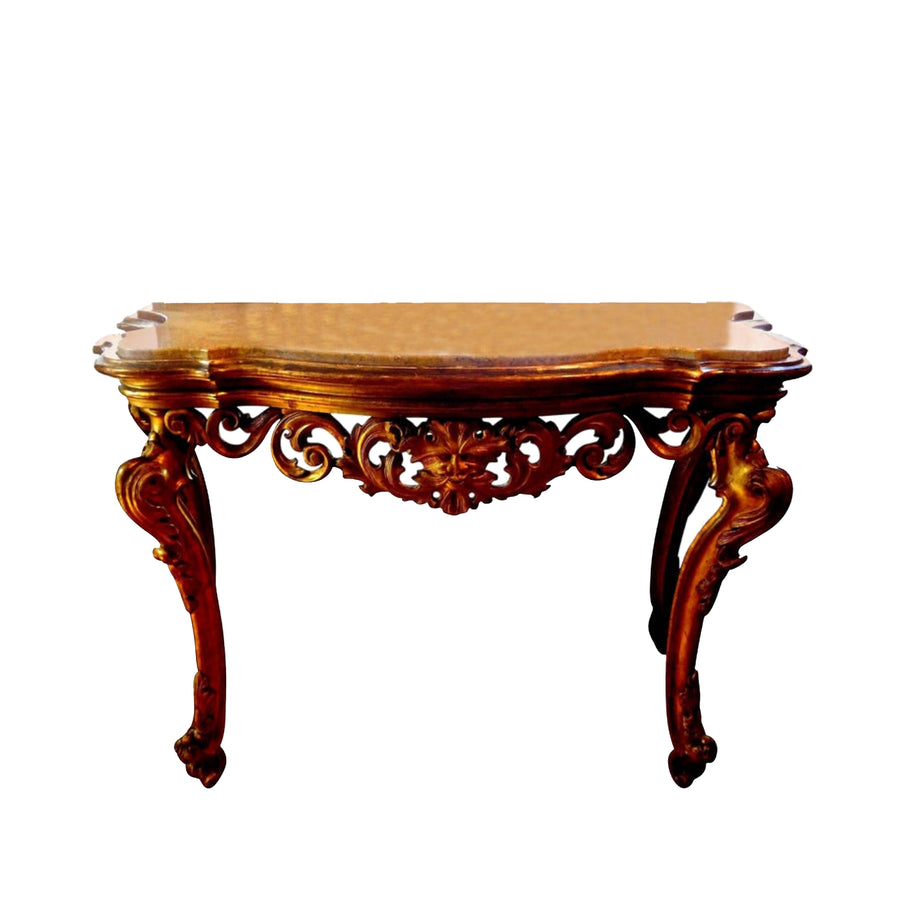 18th Century Venetian Giltwood Console Table with Marble Top