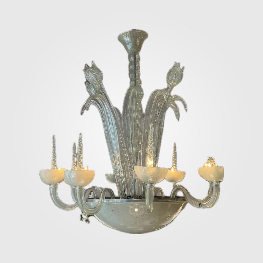 Art Deco Murano Glass Tulip Chandelier