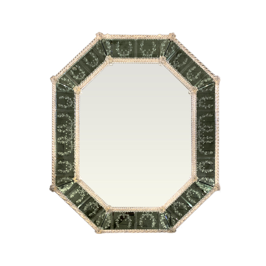 1940s Etched Venetian Mirror