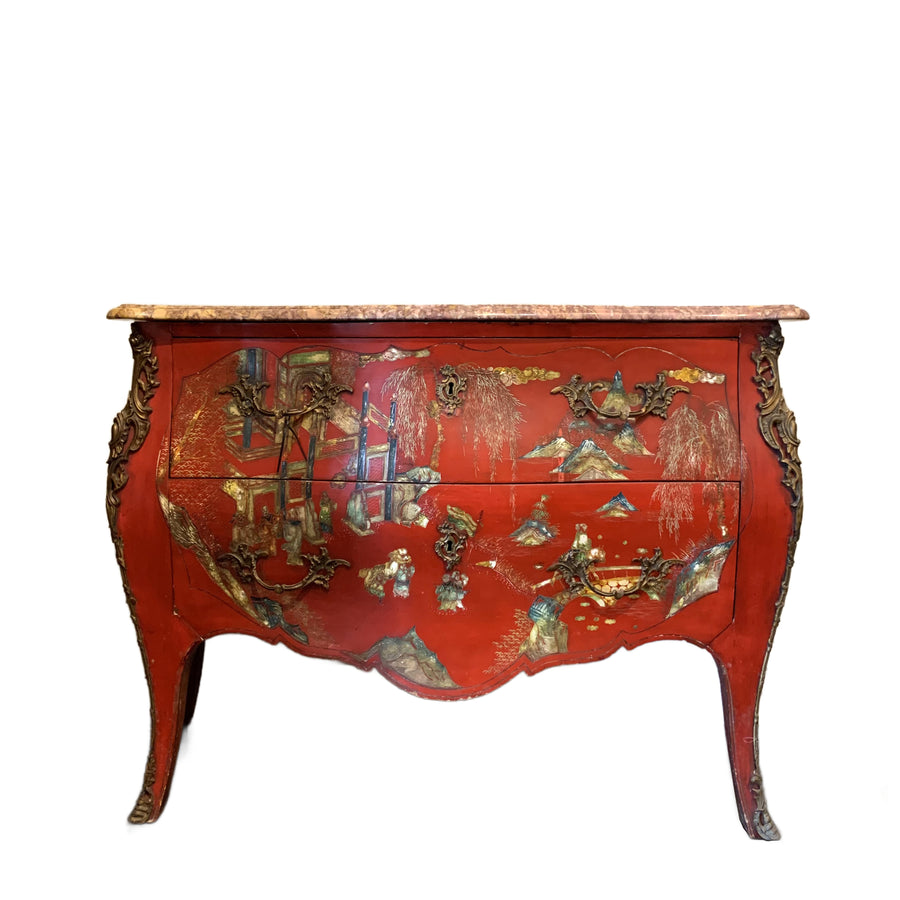19th Century French Louis XV Style Chinoiserie Commode