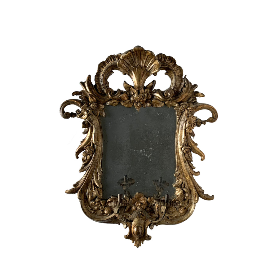 Pair 18th Century French Louis XV Mirrored Wall Sconces